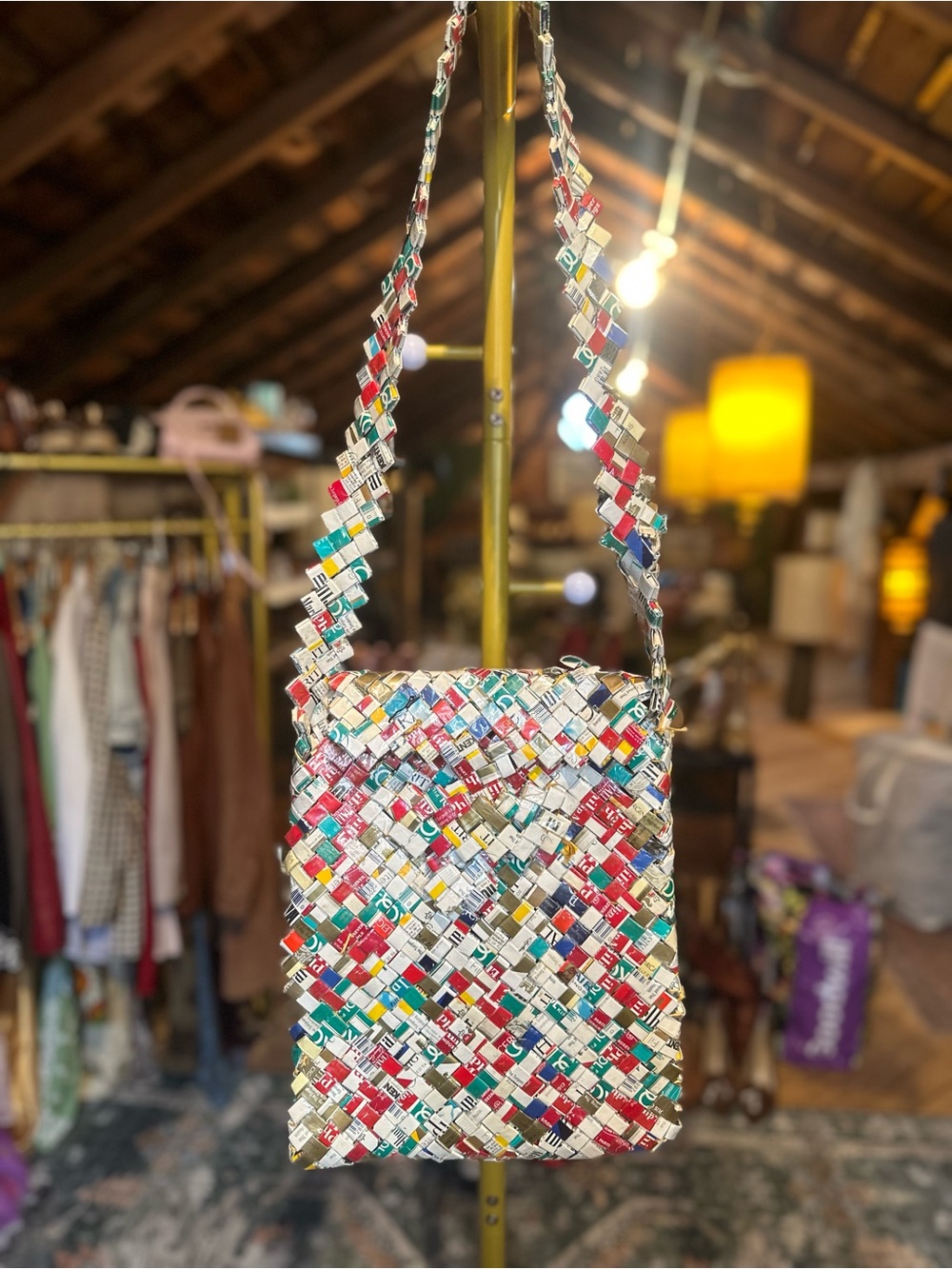 Woven Multi-Color Crossbody Bag - Eco Chic Shoulder Bag
